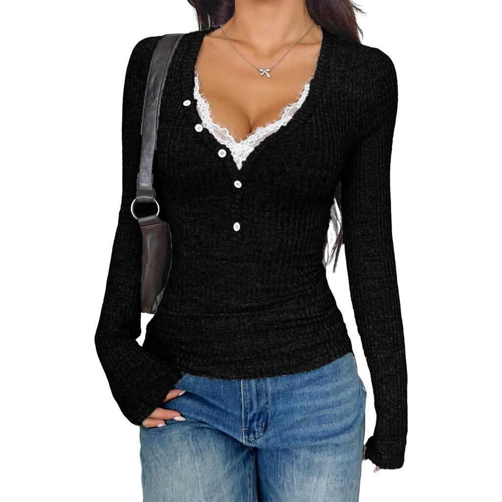 Dámský módní elegantní top s dlouhým rukávem pro dojíždění a volný čas