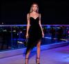 European & American Style Women's Satin V-Neck Spaghetti Strap Midi Dress 2025 - Sexy Fashion for Hot Girls