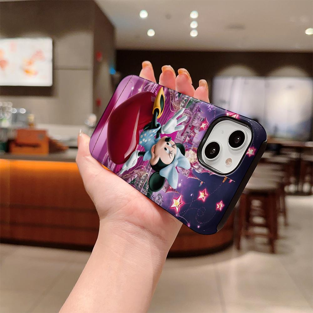 Disney phone case, double-layer protective cover, suitable for iPhone X/XS/SE/7/8/11/12/13/14/15/16/17 Pro Max Plus