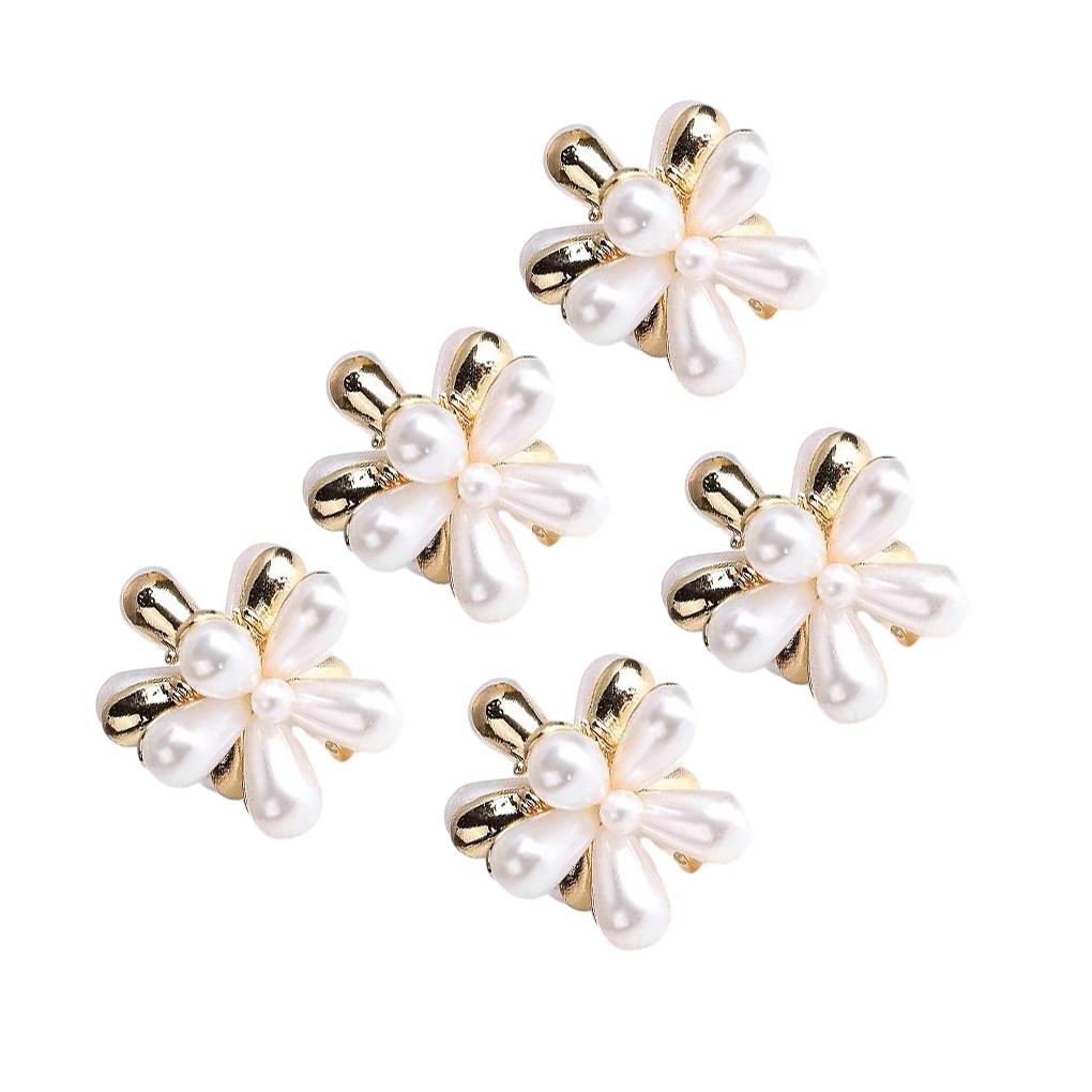 

10Pcs Pearl Hair Clips Hairs Claw Flower Clip with Beads Fashion Hairpin Metal Decorative Accessories Women Wedding 5pcs