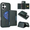 For iPhone 16 Magnetic Case BETOPNICE Leather Phone Cover Kickstand with Detachable Card Bag