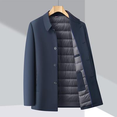 Counter Herren Mittleres Alter Business Casual Leichte Warme Daunenjacke mit Umlegekragen