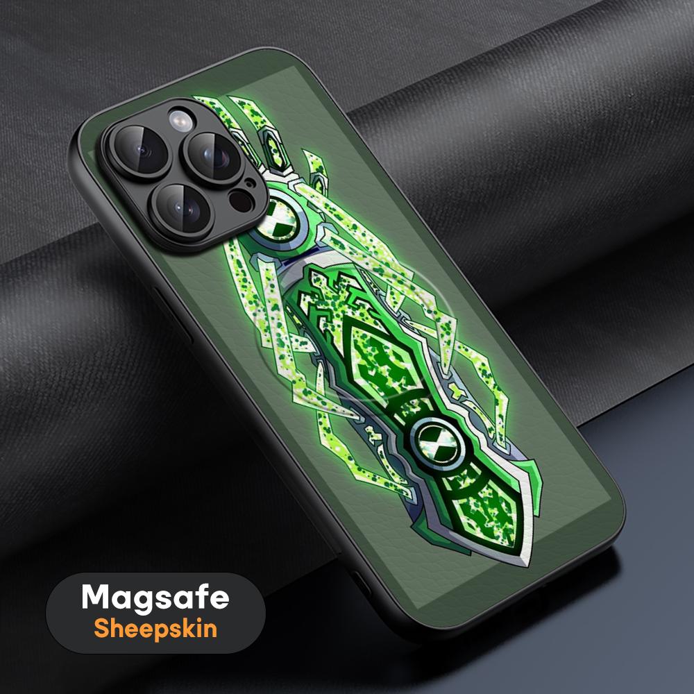Ben 10 classic cartoon fashion pattern Phone Case For iPhone 16 15 14 13 12 11 Plus Pro Max High-end Luxury Magsafe Sheepskin