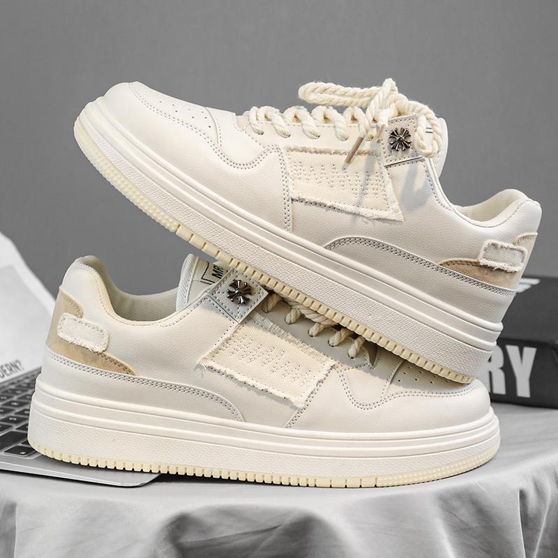 Male Sneakers Men's White Flat Outdoor Footwear Flexible Walking Water Proof Breathable Comfortable Trendy All-match New Fashion