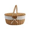 Handwoven Wicker Basket Suitable for Kids Picnics Decorating and Storage with Washable Liner Double Lid Dust Proof