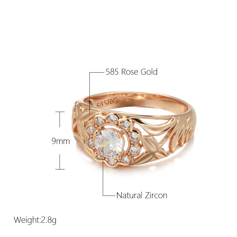 Bold  Rose Gold Wedding Rings For Women Micro Wax Inlay Natural Zircon Bridal Ring High Quality Daily Fine Jewelry