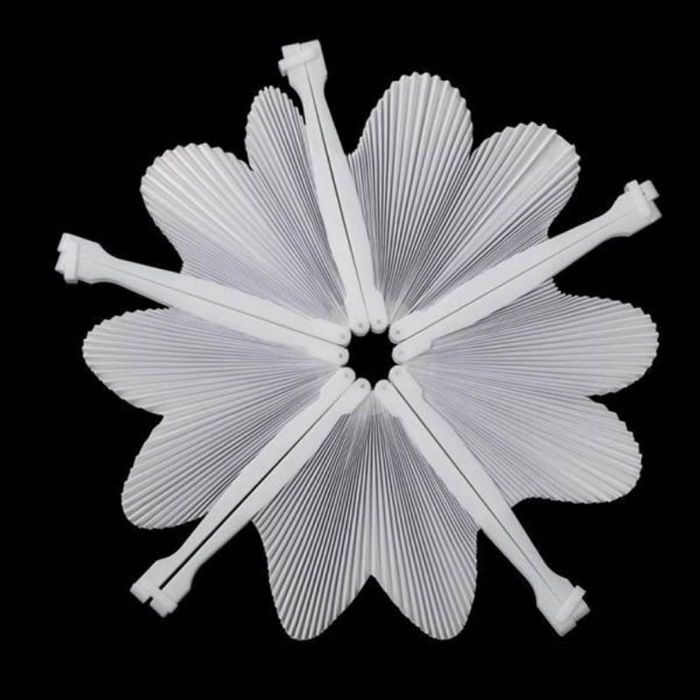 White Blank Fan Heart Shaped Accordion Paper Fans Hand Crafts Folding Fan  For Birthday Wedding