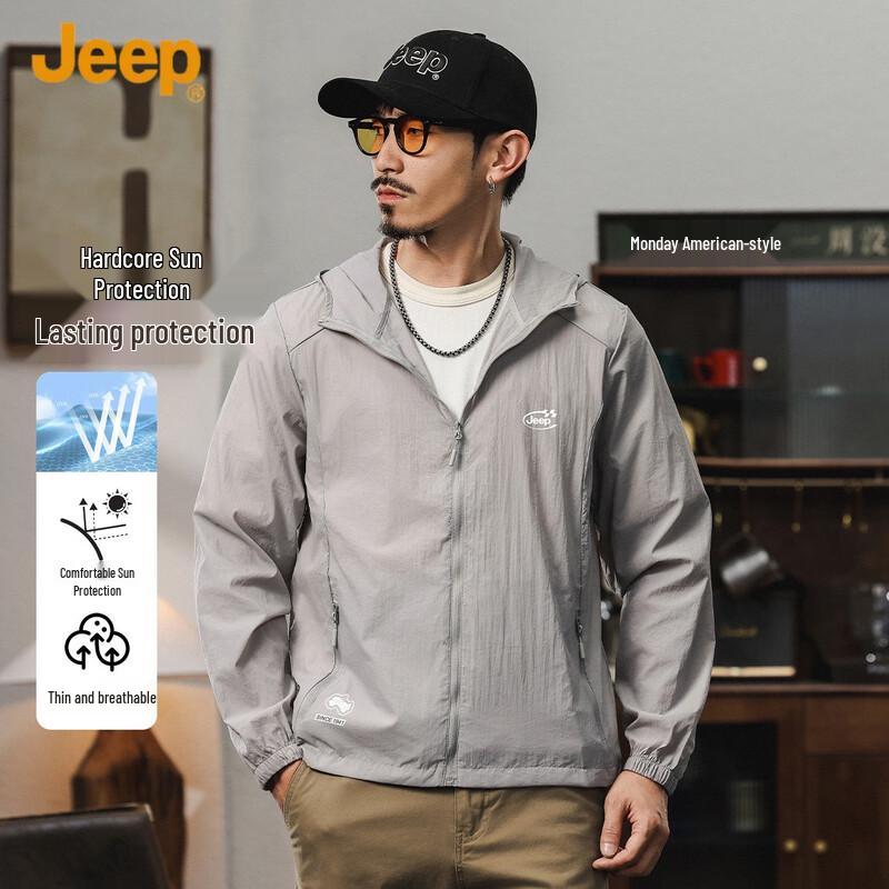 JEEP Men's Summer Lightweight Casual Hooded Outdoor Jacket