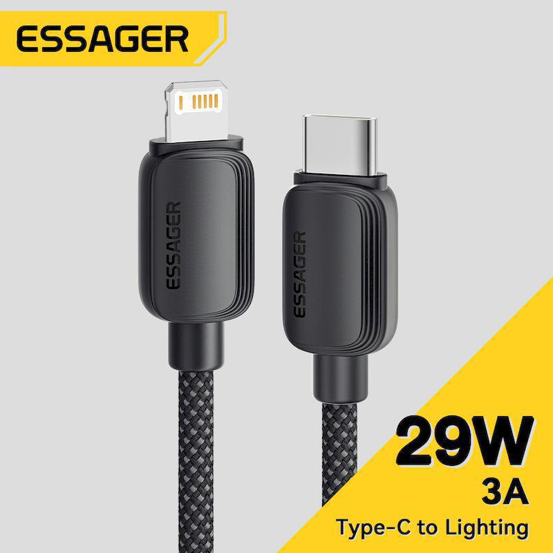 

ESSAGER 29W Apple PD Fast Charging Cable for iPhone 8-14 & iPad 1 meter рожевий