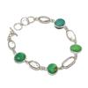 Natural Emerald(Simulated) Gemstone 925 Sterling Silver Bracelet 7-8" ASB-3051