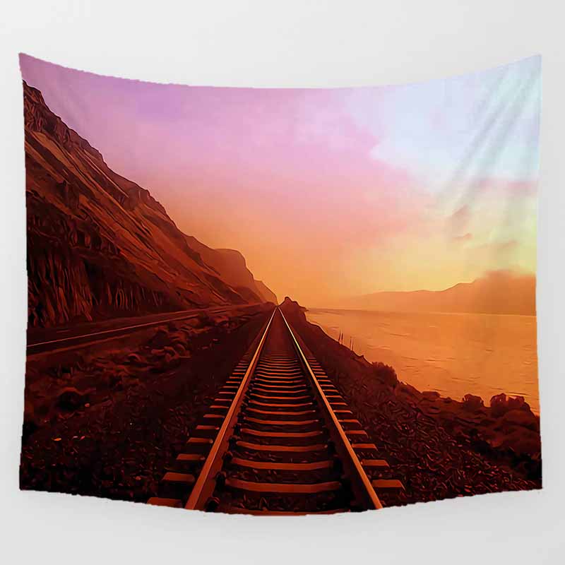 Home Decor Aesthetic Landscape Art Print Polyester Tapestry Wall Hanging Bedroom Living Room Background Fabric tapiz