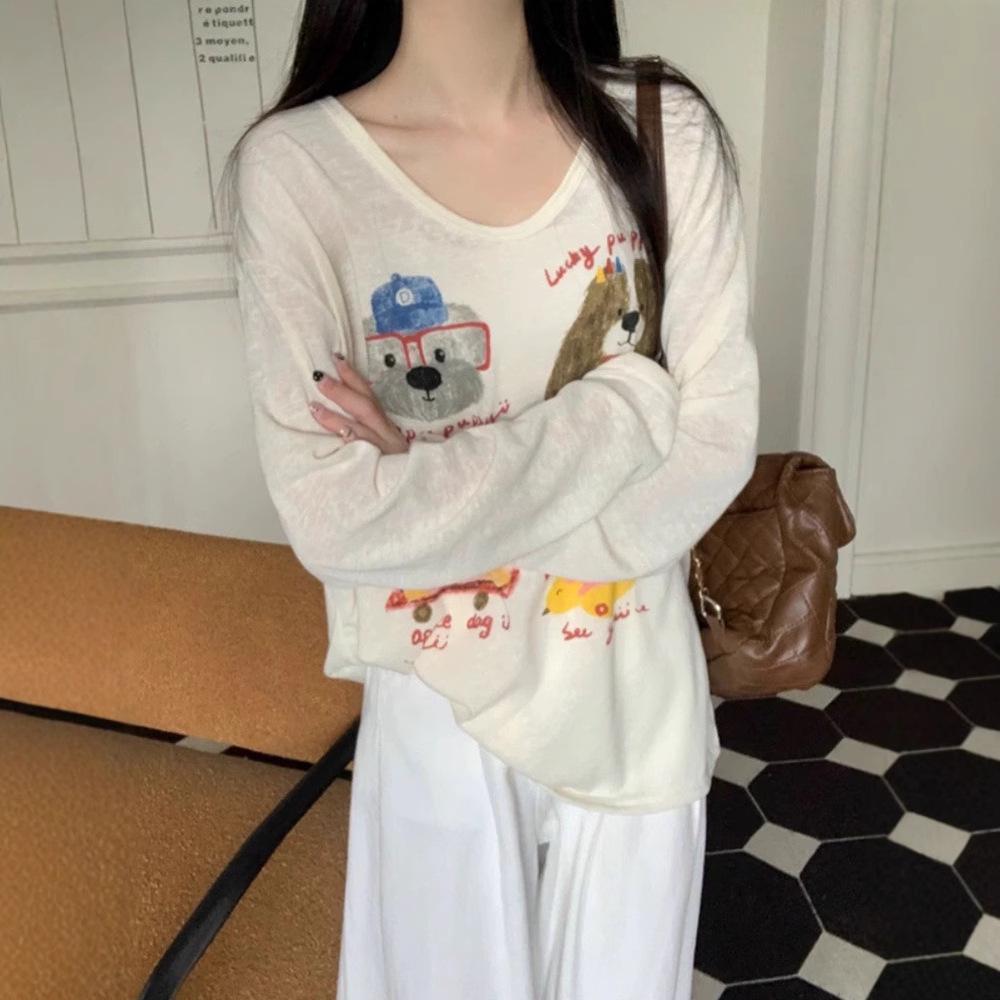 Damen Cartoon-Print Langarm Sonnenschutz Cardigan - Sommer 2025