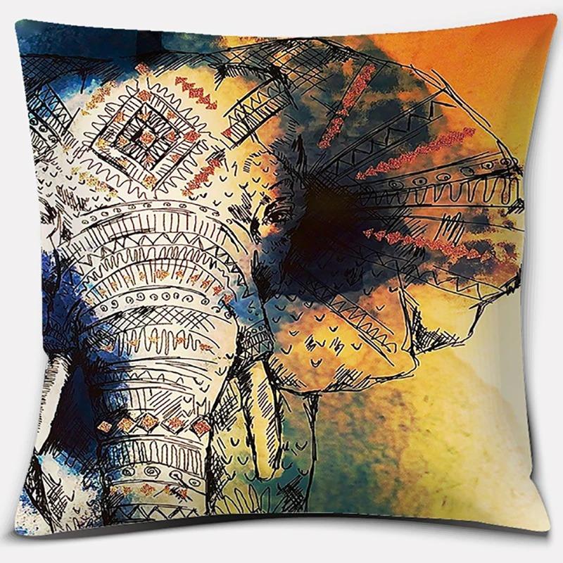 Elephant Pattern Decorative Pillowcase Bedding Home Decor Cushion Pillowcase