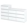 Kommode 10 Schubladen Schrank "HIT" 64 Mattweiß/Mattweiß