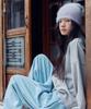 Okkitteu Fleece Balloon Jogger Pants Sky Blue