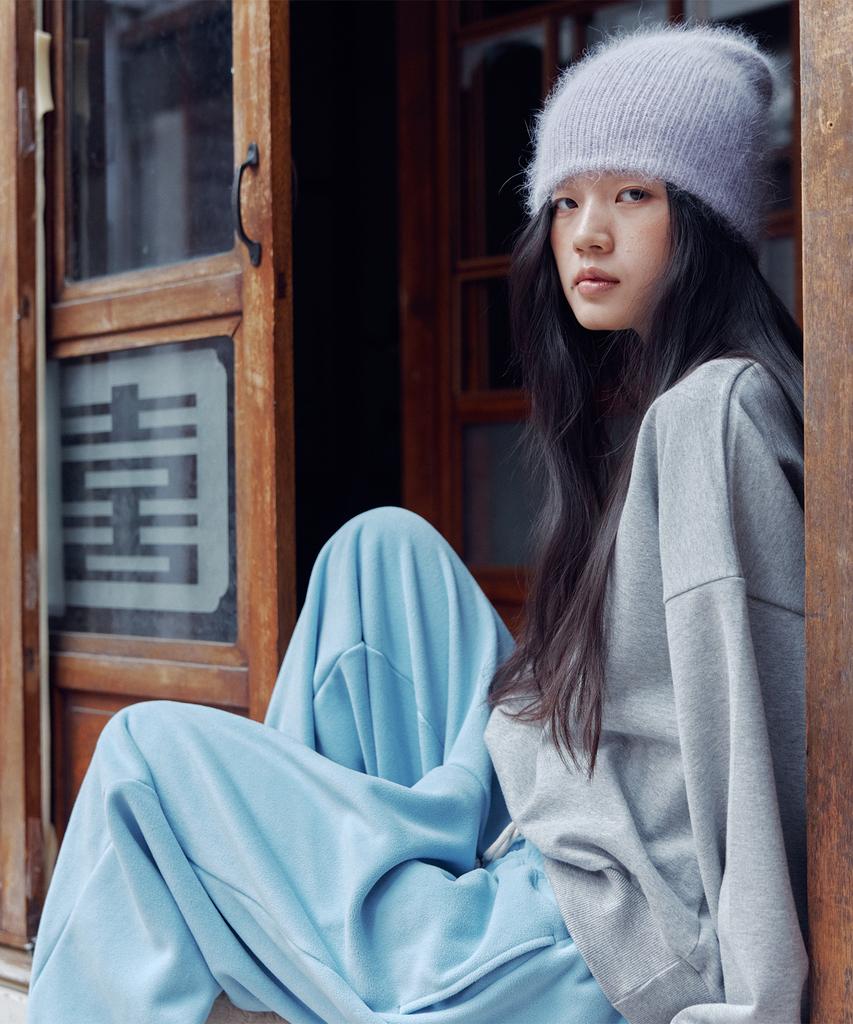 Okkitteu Fleece Balloon Jogger Pants Sky Blue