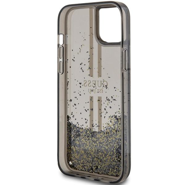 Guess Guhcp15Mlfcsegk Iphone 15 Plus / 14 Plus 6.7 Czarny/Black Hardcase Liquid Glitter Gold Stripes