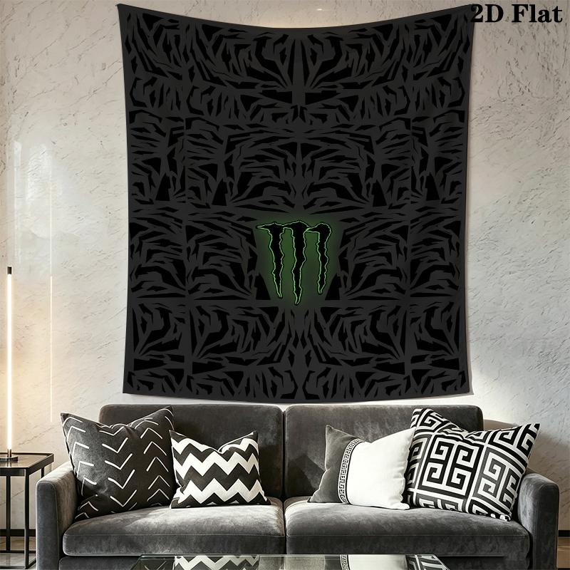 Monster Energy Wandteppich Ästhetisches Wandbehang Gedruckter Stoffdecke Dekorative Wandteppiche für Schlafzimmer Wohnzimmer Heimdekoration