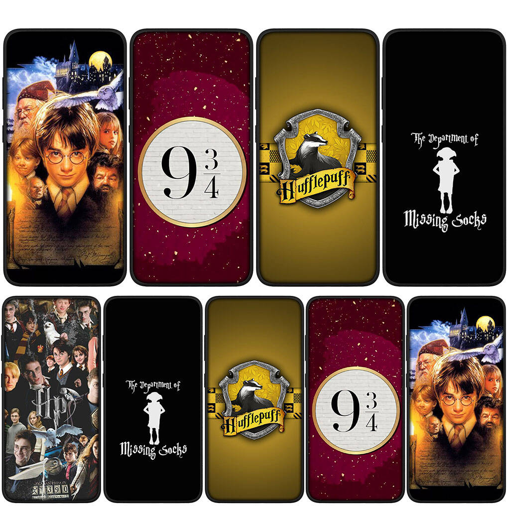 for Samsung Galaxy S25 S24 S23 iPhone 17 16 15 Xiaomi Redmi Note 14 13 12 11 Plus Pro Max XR A37 A57 Phone Case Ring Potters Cartoon Logo OPPO Huawei