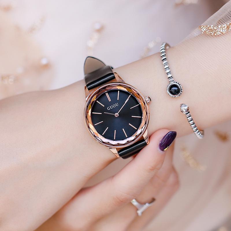 Waterproof Quartz Watch Genuine Leather Watch Simple Fashion Belt Watch Ladies Watch