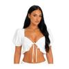 Missy Empire Womens/Ladies Shirred Back Puff Sleeve Crop Top