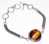 Most Beautiful Tiger Eye 925 Silver Plated Bracelet 9" Perfect For Gifting C2L01
