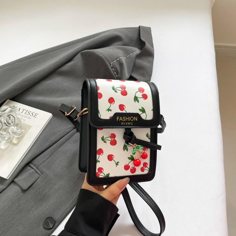 Niche design cherry small square bag new women's bag fashionable versatile popular small square bag shoulder bag messenger bag