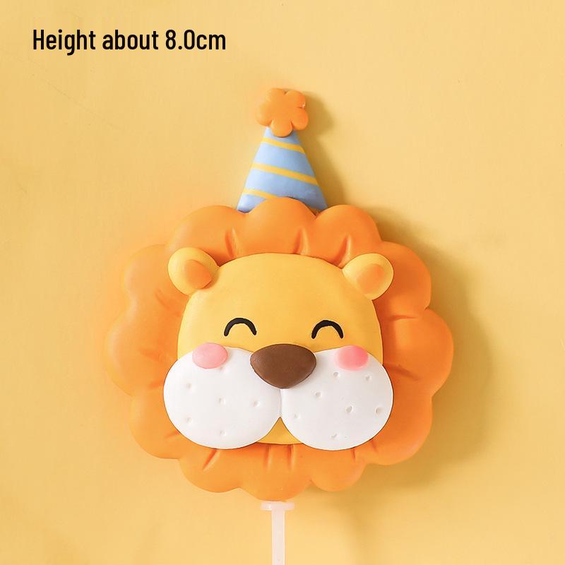 Leo Birthday Hat & Cake Topper Figurine Decoration Set