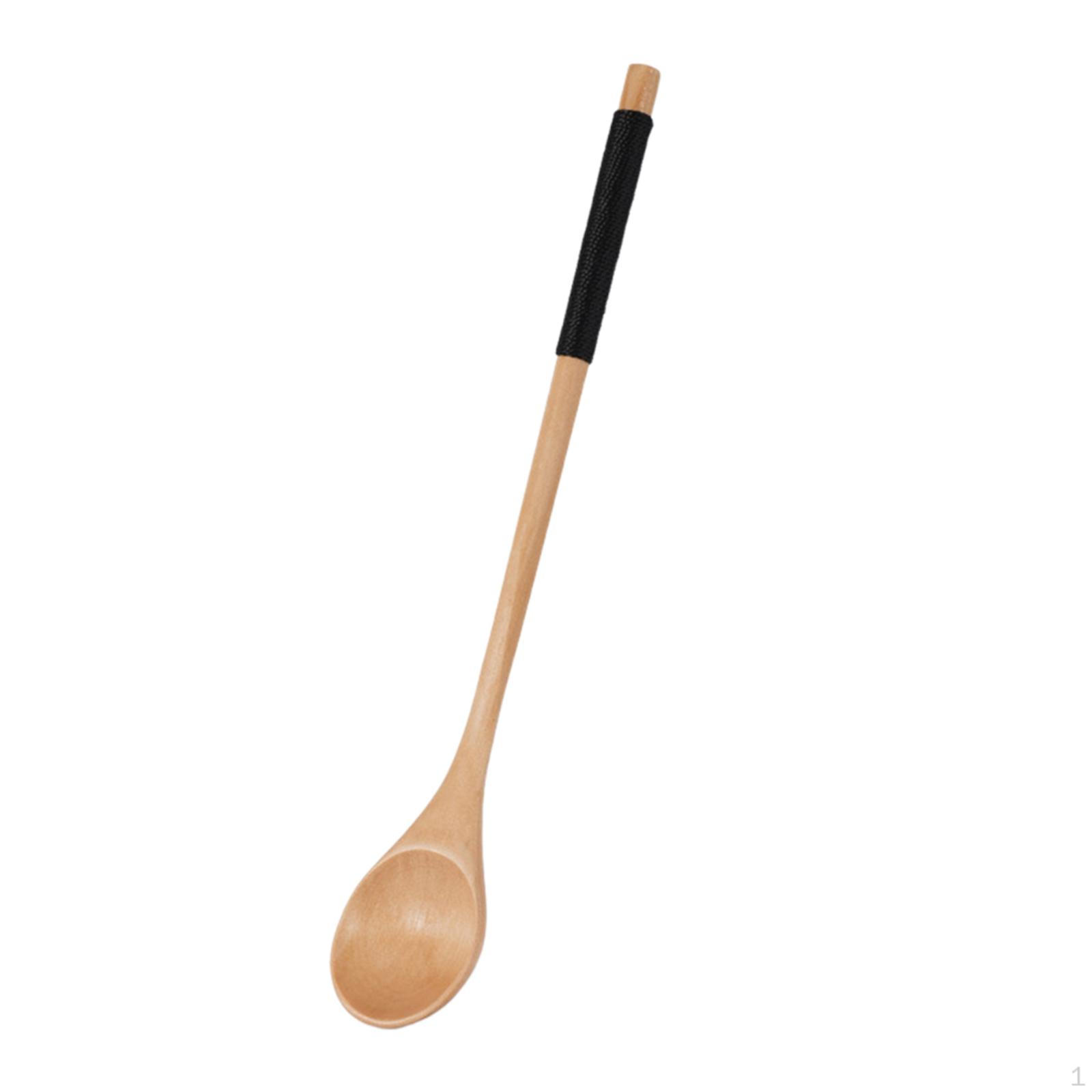 

Элегантная деревянная чайная ложка с длинной ручкой для обедов и развлечений B