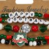 Fußballfan Perlenarmband Set mit Fußballschuh Buchstaben Anhängern Mehrschichtiges Stapelarmband für die Weltmeisterschaft 2026-Thema Unterstützer Sport Schmuck