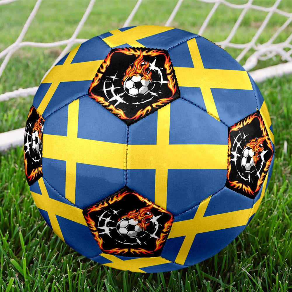 1pc Swedish Sports Theme Size 5 Soccer Ball Professional Match Training Football Indoor &Outdoor Sports Ball Lightweight Durable c6634