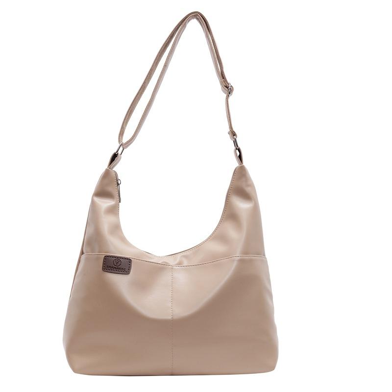 

Жіноча м яка шкіряна сумка великої місткості Студентська сумка через плече через плече хакі