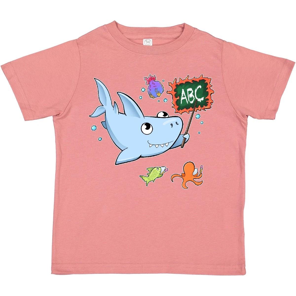 

Inktastic Teacher Shark With School Of Fish Toddler T-Shirt Sharks Cute Octopus 130