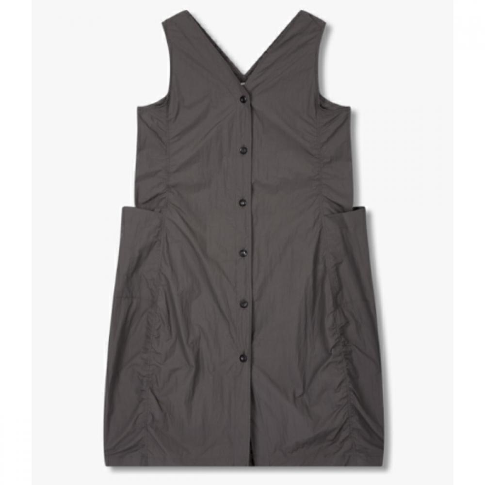 

Studio Tomboy Pocket V Neck sleeVeless Dress 9165241882ar 84 (gray)/One size