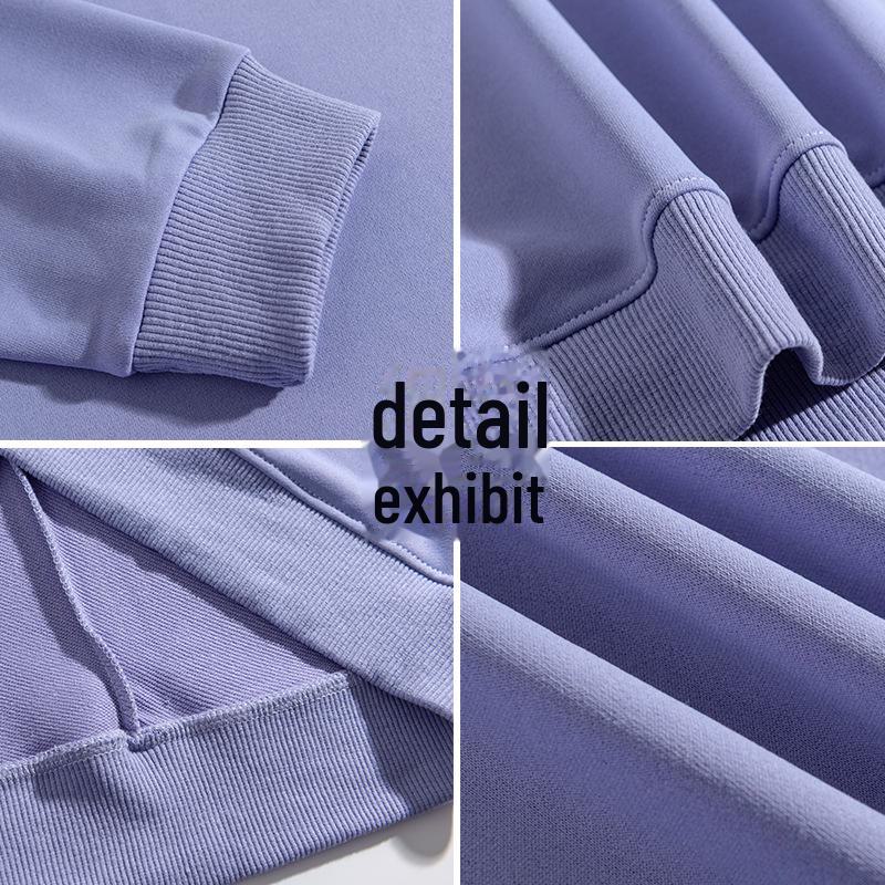 Unisex Thin Hooded Pullovers: Solid Color Sweatshirts, Sportswear, Group Apparel, Customizable with Logo for Spring and Autumn.