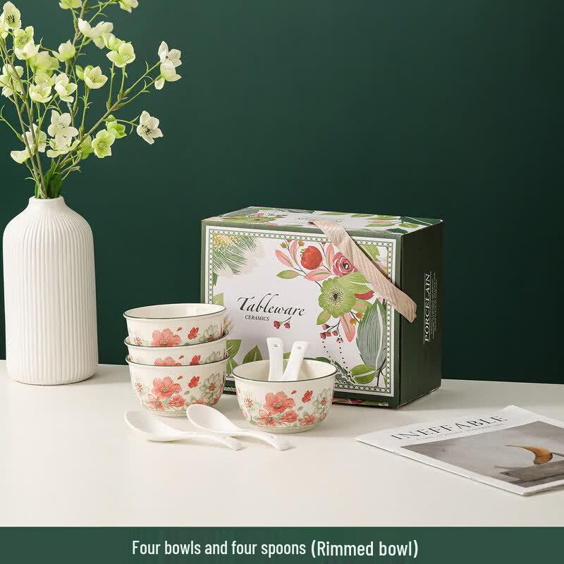 Jinzhi Xing Jade Lily of the Valley Ceramic Dining Set