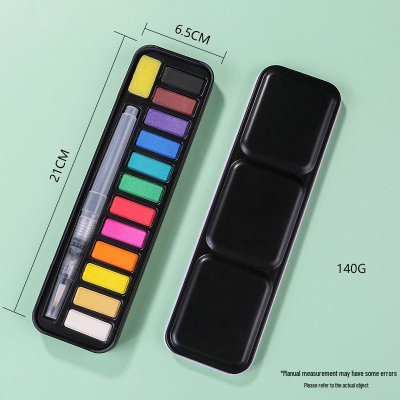 Boyixuan Eco-Friendly 24-Color Watercolor Paint Set In Portable Tin Box for Beginners