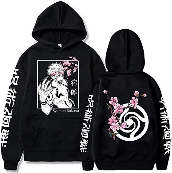 Sunman Printed Hooded Loose Fleece Couple Sweater Anime Hoodie