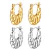Korean Version of The Trend Style High-end New 18k Gold Electroplated Stainless Steel Unisex Earrings Earrings