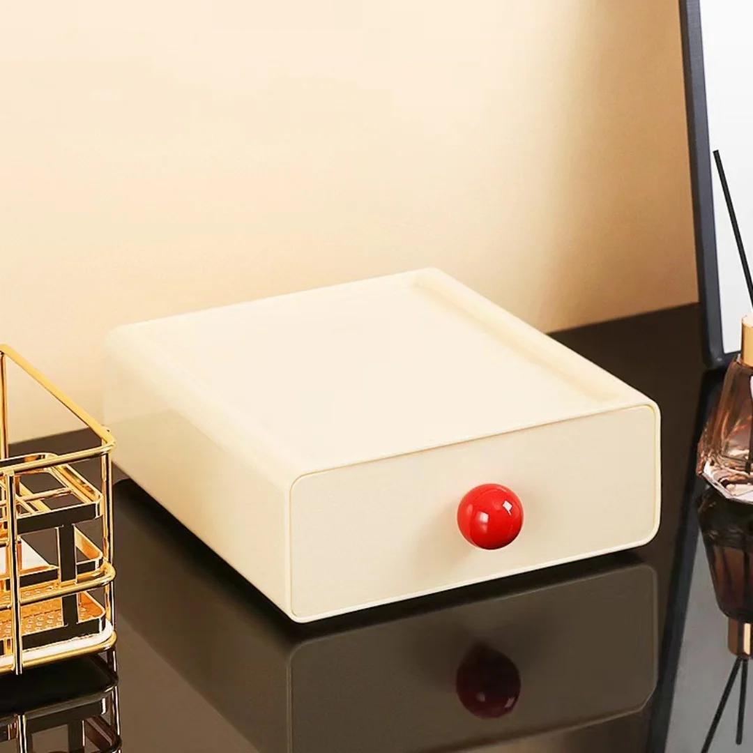 

Многофункциональный ящик для хранения на рабочем столе, органайзер для стола с ящиками, штабелируемый, цветной, для канцелярских принадлежностей, косметики, хранения разных вещей белый