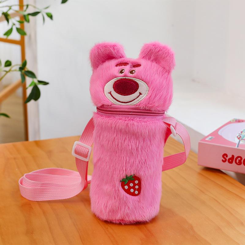 

Милый защитный чехол для стакана с водой, новый портативный плюшевый кошелек через плечо из стекла для мобильного телефона, подарочная сумка на день рождения. 25cm【0.1kg】