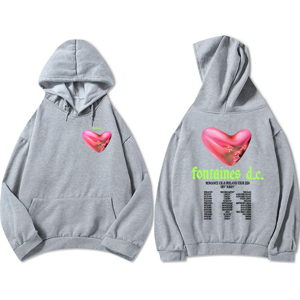 Fontaines DC Romance Mikiny s kapucí Zimní Pánské Dámské Mikiny s kapucí Grafické Oblečení Heavy Mental Style Unisex Streetwear Tisk Top