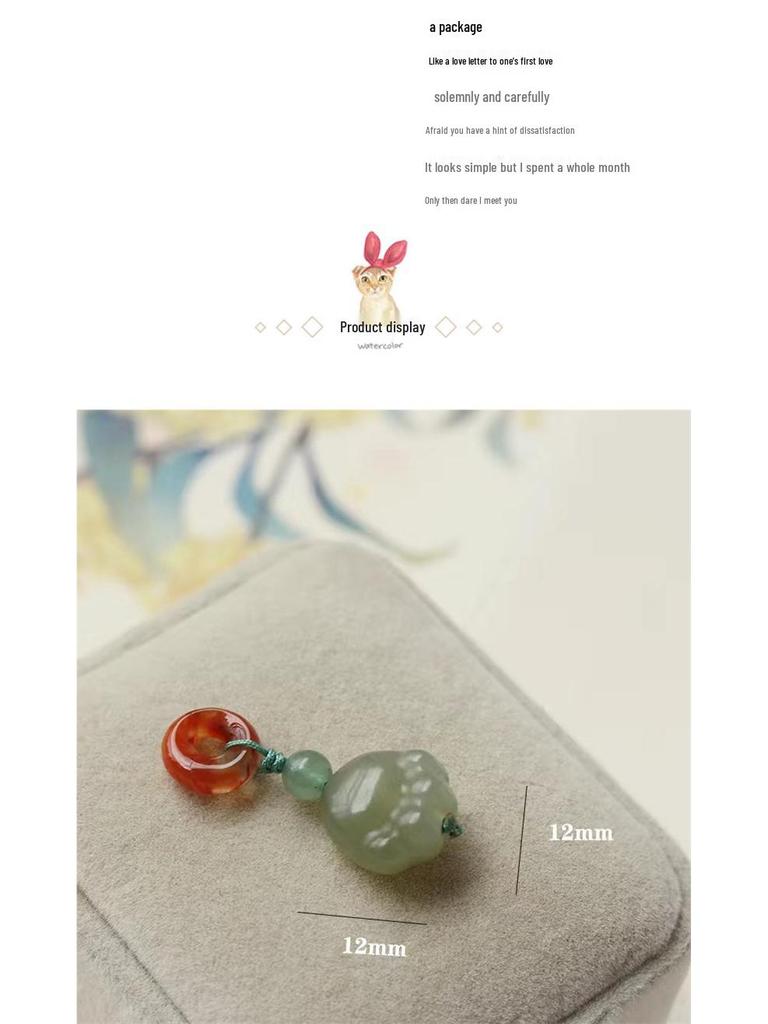 Southern Red Agate & Hetian Jade Beaded Bracelet with Pendant