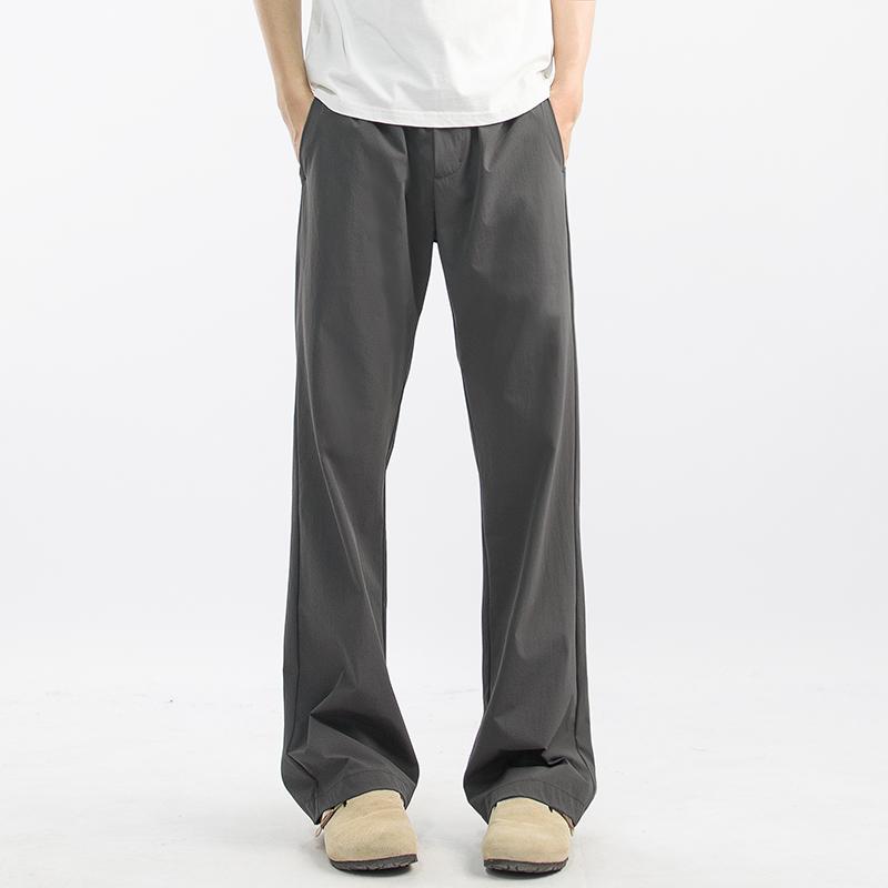 Summer Thin Ice Silk Drape Casual Pants Boys American Loose Straight Pants Slightly Pull Cleanfit Quick Drying Tide