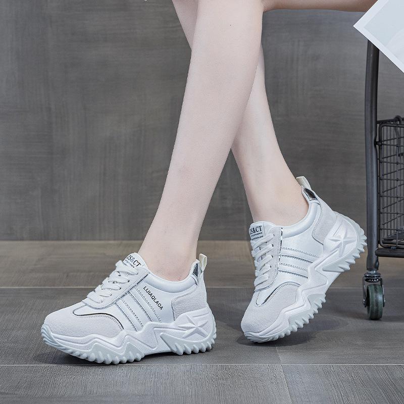 3 Leather Muffin Shoes Spring New Heightened 7 Trendy Brand Versatile Sports