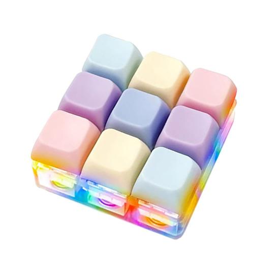 Клавіатура Іграшка-фітджет Безшумна Клавіатура для Зняття Стресу Брелок для Ключів зі Світлодіодним Світлом Кнопка Декомпресії Клацалка для Пальців Сенсорна Іграшка для Дорослих