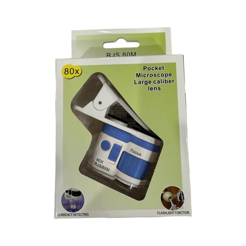 Kids Handheld Magnifier Tool Light Weight ABS Phone Microscope Clip For Outdoor Learning Activity