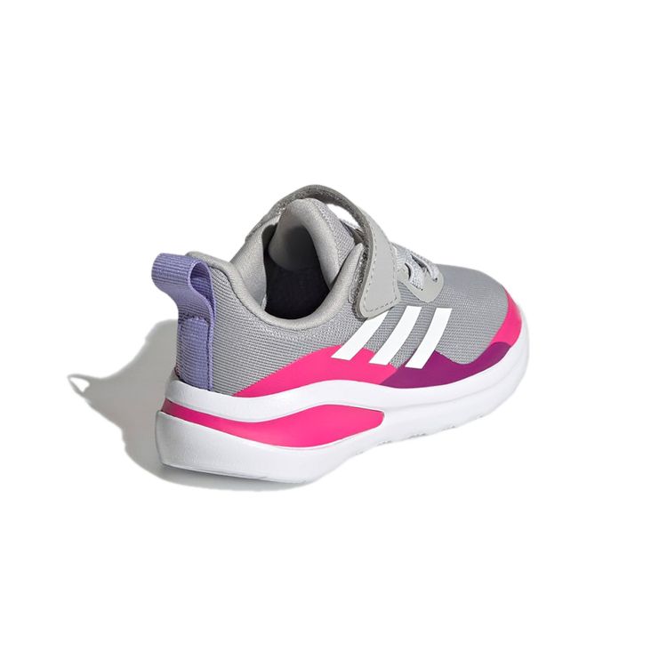 Adidas Fortarun Elastic Lace Top Strap Comfortable Lightweight Durable Low-Top Walking Shoes Baby Shoes Gray H04131