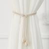 2Pcs Boho Style Curtain Straps Handmade Natural Cotton Linen Curtain Ties Decorative Curtain Rack Balcony Towel Holder