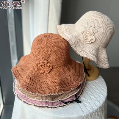 Summer Outdoor Breathable Sunscreen Bucket Hat Women's Big Eaves Show Face Small Elegant Versatile Sun Hat